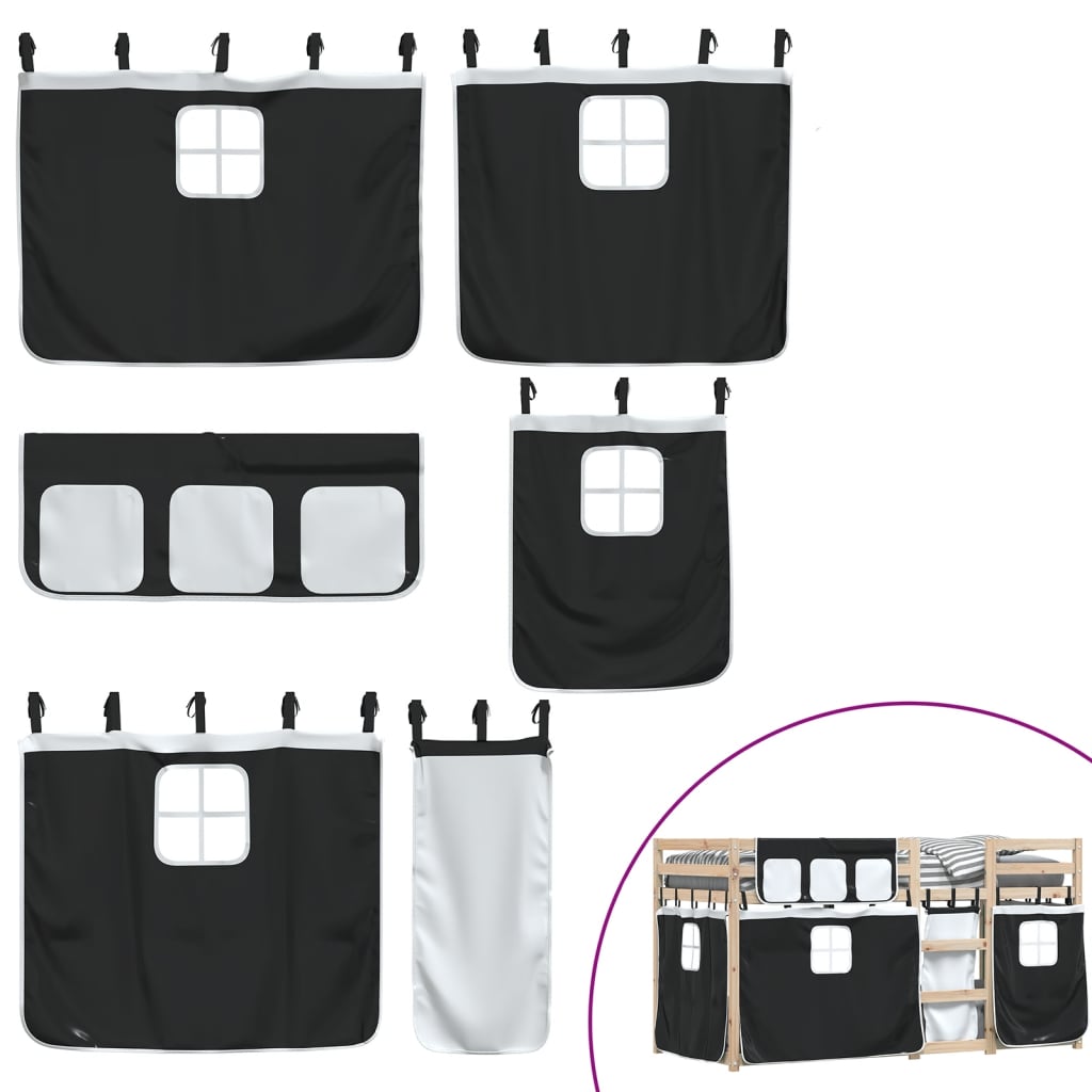 Bunk Bed without Mattress White&Black 80x200 cm Solid Wood Pine - Bargainia.com - 8721102689383 - 3283898