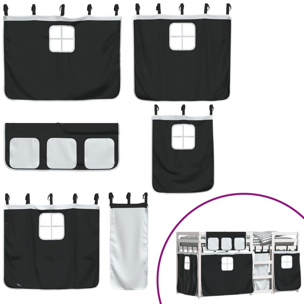 Bunk Bed without Mattress White&Black 80x200 cm Solid Wood Pine - Bargainia.com - 8721102689413 - 3283901