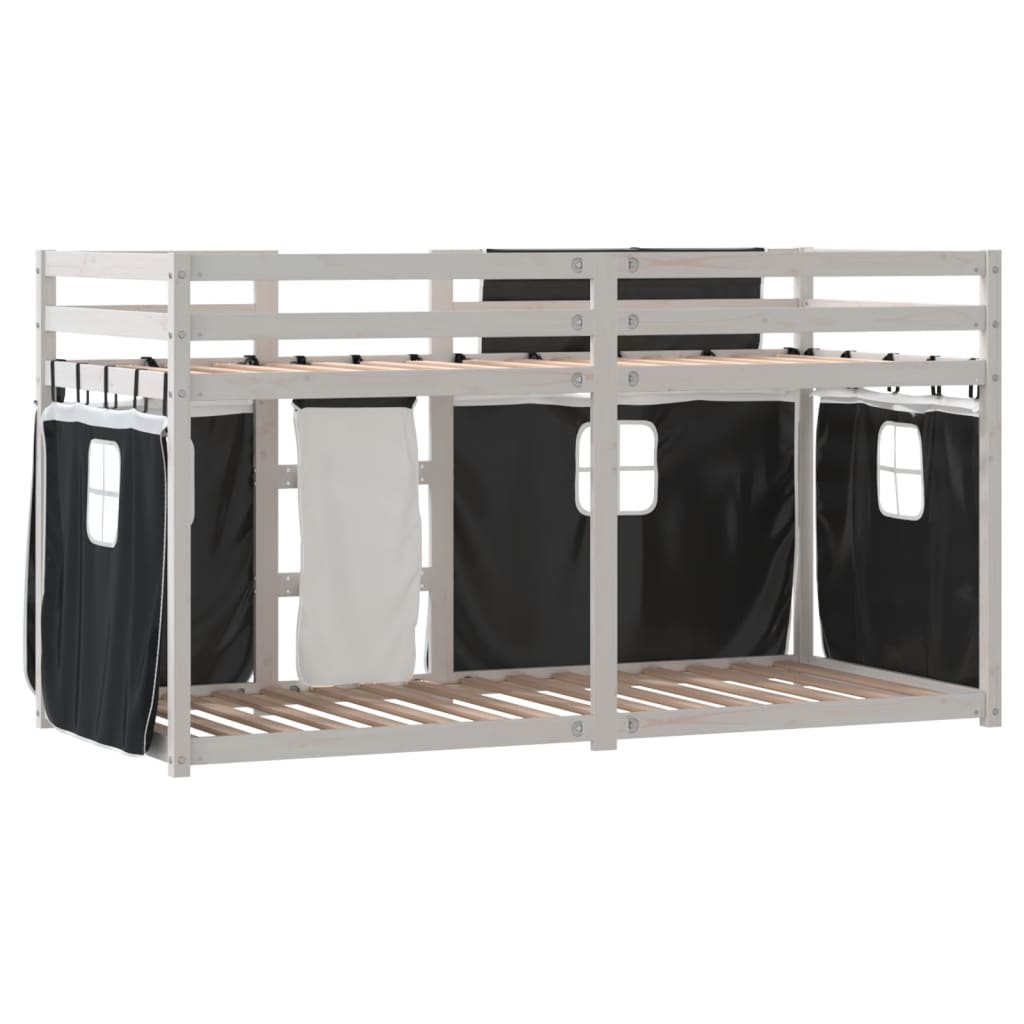 Bunk Bed without Mattress White&Black 80x200 cm Solid Wood Pine - Bargainia.com - 8721102689413 - 3283901