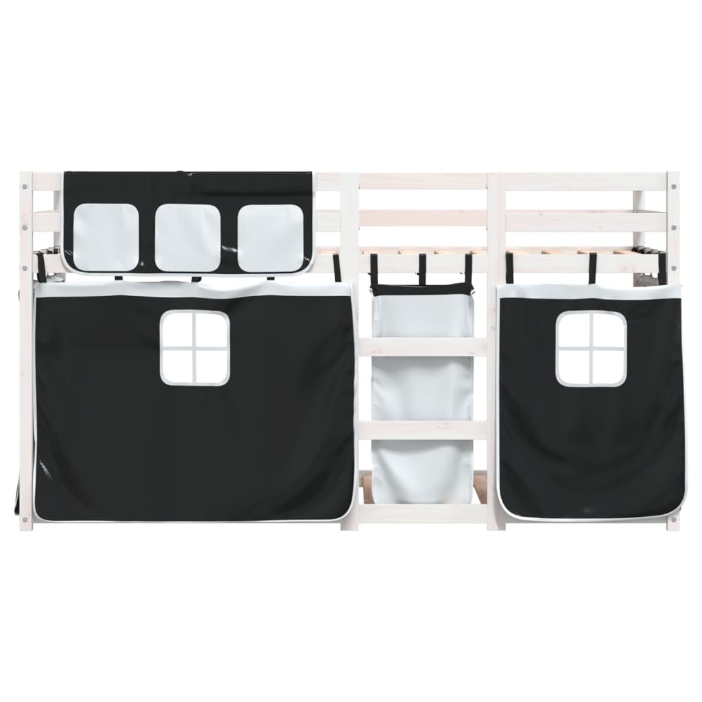 Bunk Bed without Mattress White&Black 80x200 cm Solid Wood Pine - Bargainia.com - 8721102689413 - 3283901
