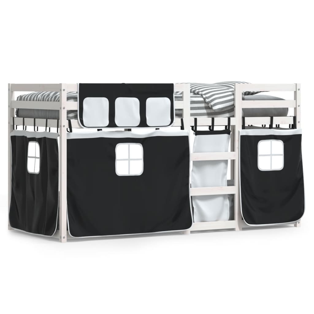 Bunk Bed without Mattress White&Black 80x200 cm Solid Wood Pine - Bargainia.com - 8721102689413 - 3283901
