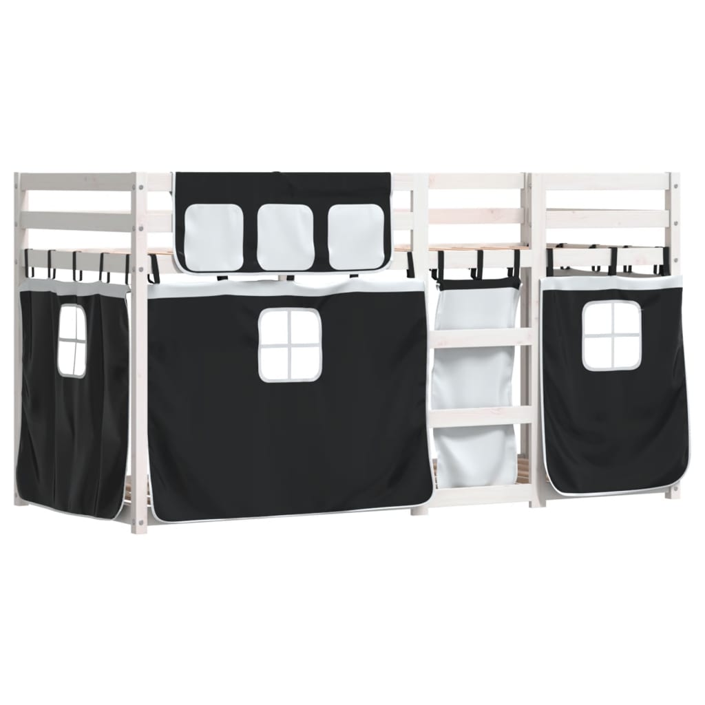Bunk Bed without Mattress White&Black 80x200 cm Solid Wood Pine - Bargainia.com - 8721102689413 - 3283901