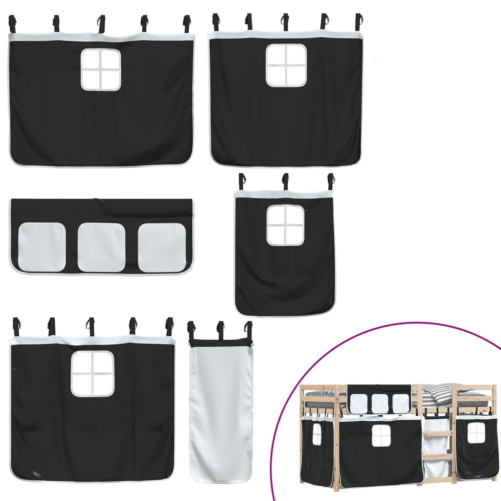 Bunk Bed without Mattress White&Black 90x190 cm Single Solid Wood Pine - Bargainia.com - 8721102689444 - 3283904