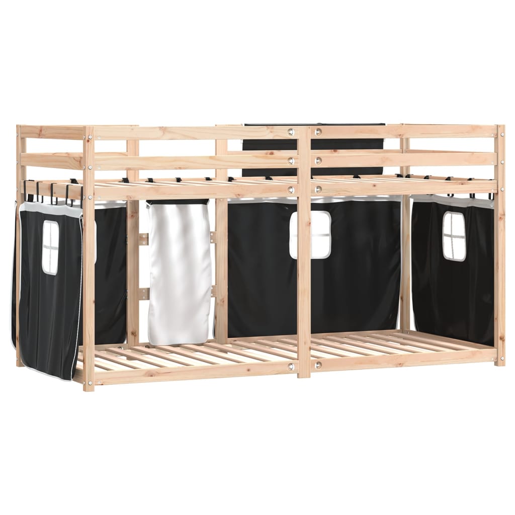 Bunk Bed without Mattress White&Black 90x190 cm Single Solid Wood Pine - Bargainia.com - 8721102689444 - 3283904