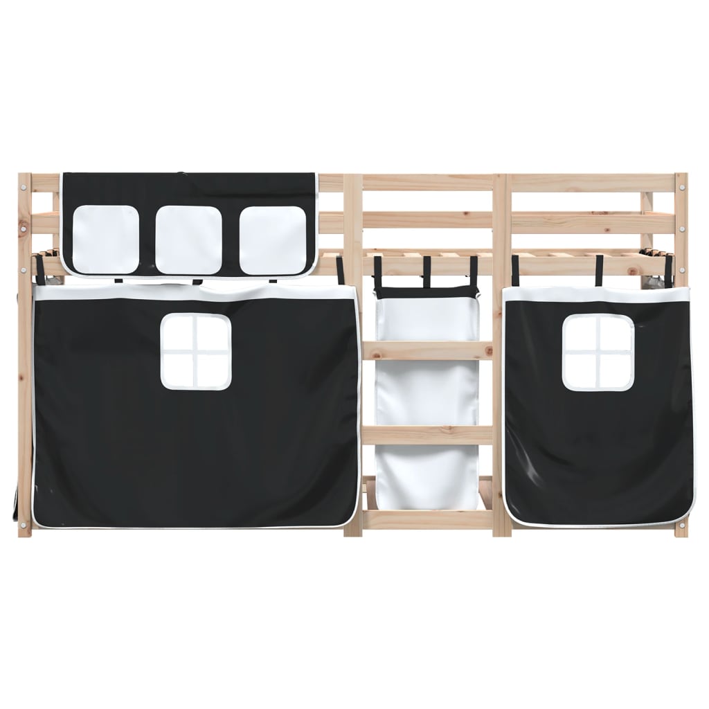 Bunk Bed without Mattress White&Black 90x200 cm Solid Wood Pine - Bargainia.com - 8721102689680 - 3283928