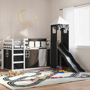 Bunk Bed without Mattress with Slide White and Black 90x190 cm Single - Bargainia.com - 8721102803437 - 3284209