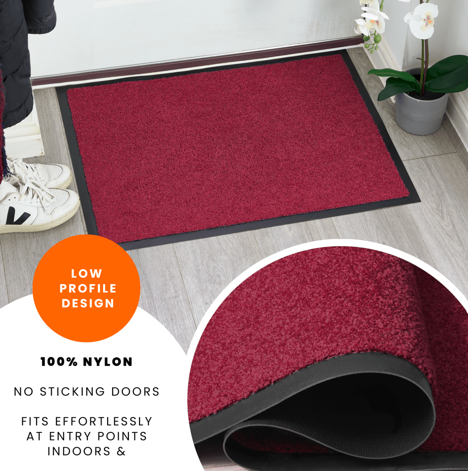 Burgundy Candy Non - Slip Heavy Duty Barrier Door Mat - Assorted Sizes - Bargainia.com - 