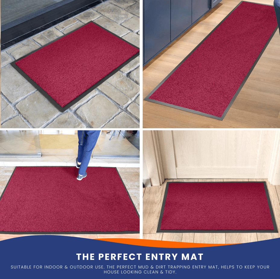 Burgundy Candy Non-Slip Heavy Duty Barrier Door Mat - Assorted Sizes Door Mats Clearance