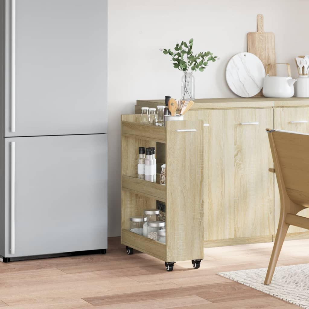 Cabinet with Wheels Sonoma Oak 60x22x79 cm Engineered Wood - Bargainia.com - 8721012493193 - 840417