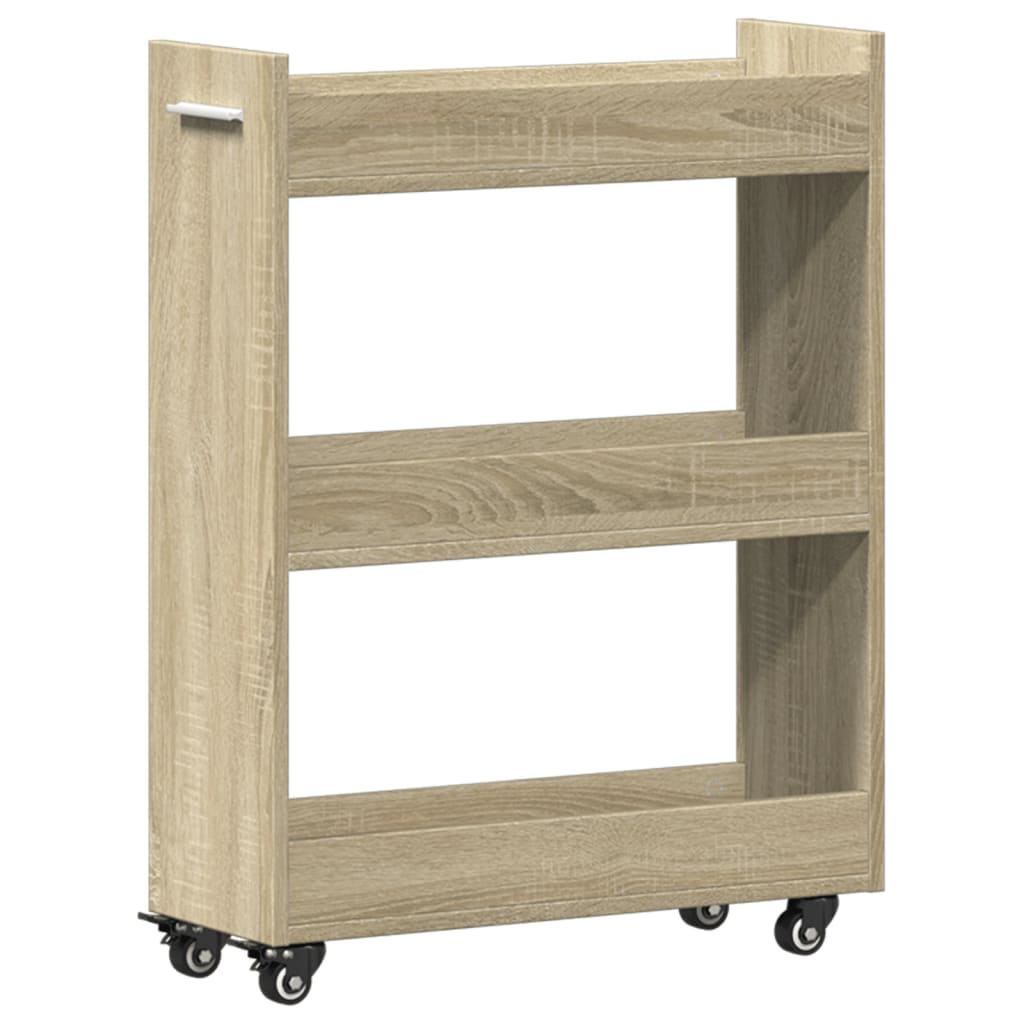 Cabinet with Wheels Sonoma Oak 60x22x79 cm Engineered Wood - Bargainia.com - 8721012493193 - 840417