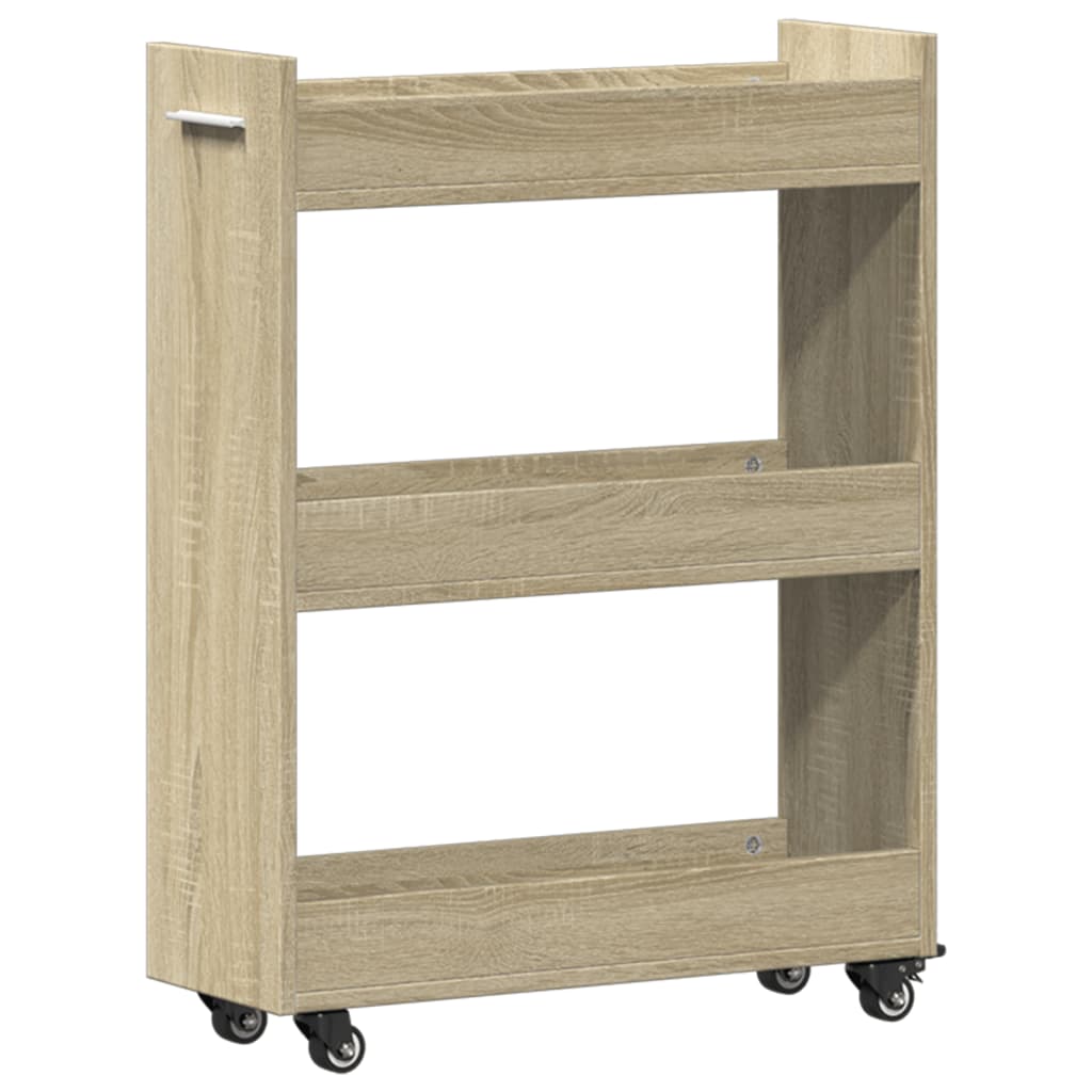 Cabinet with Wheels Sonoma Oak 60x22x79 cm Engineered Wood - Bargainia.com - 8721012493193 - 840417