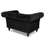Cambridge Velvet Chesterfield Arm Chair - Black - Bargainia.com - 