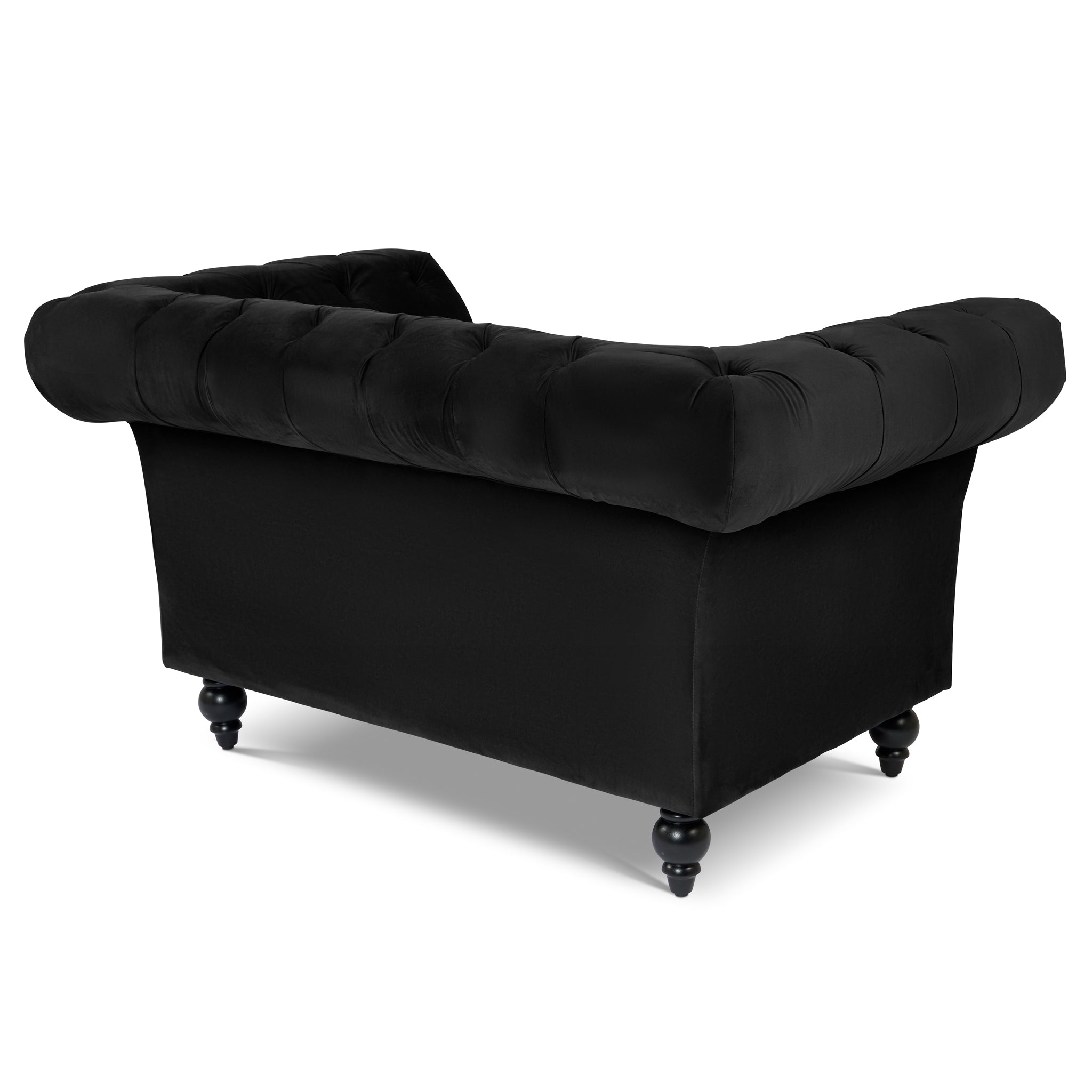 Cambridge Velvet Chesterfield Armchair - Black Bargainia