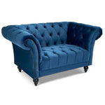 Cambridge Velvet Chesterfield Arm Chair - Blue - Bargainia.com - 
