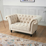 Cambridge Velvet Chesterfield Sofa Suite - Cream - Bargainia.com - 