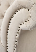 Cambridge Velvet Chesterfield Sofa Suite - Cream - Bargainia.com - 
