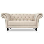 Cambridge Velvet Chesterfield Sofa Suite - Cream - Bargainia.com - 