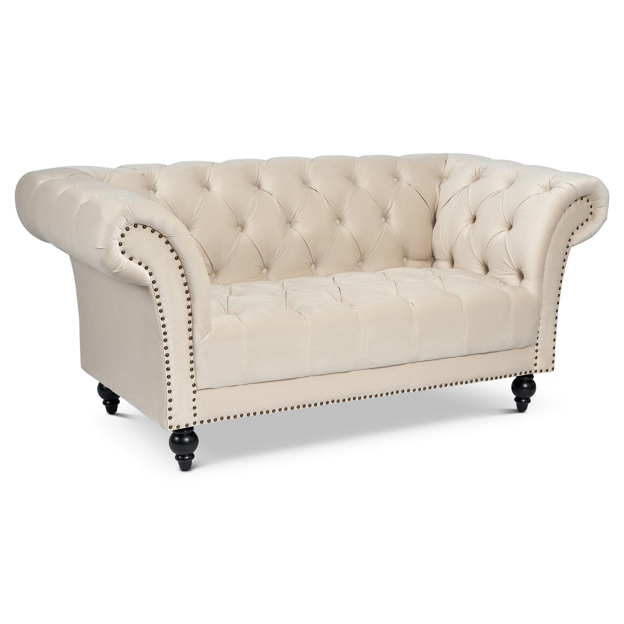 Cambridge Velvet Chesterfield Sofa Suite - Cream Bargainia