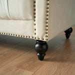 Cambridge Velvet Chesterfield Sofa Suite - Cream - Bargainia.com - 