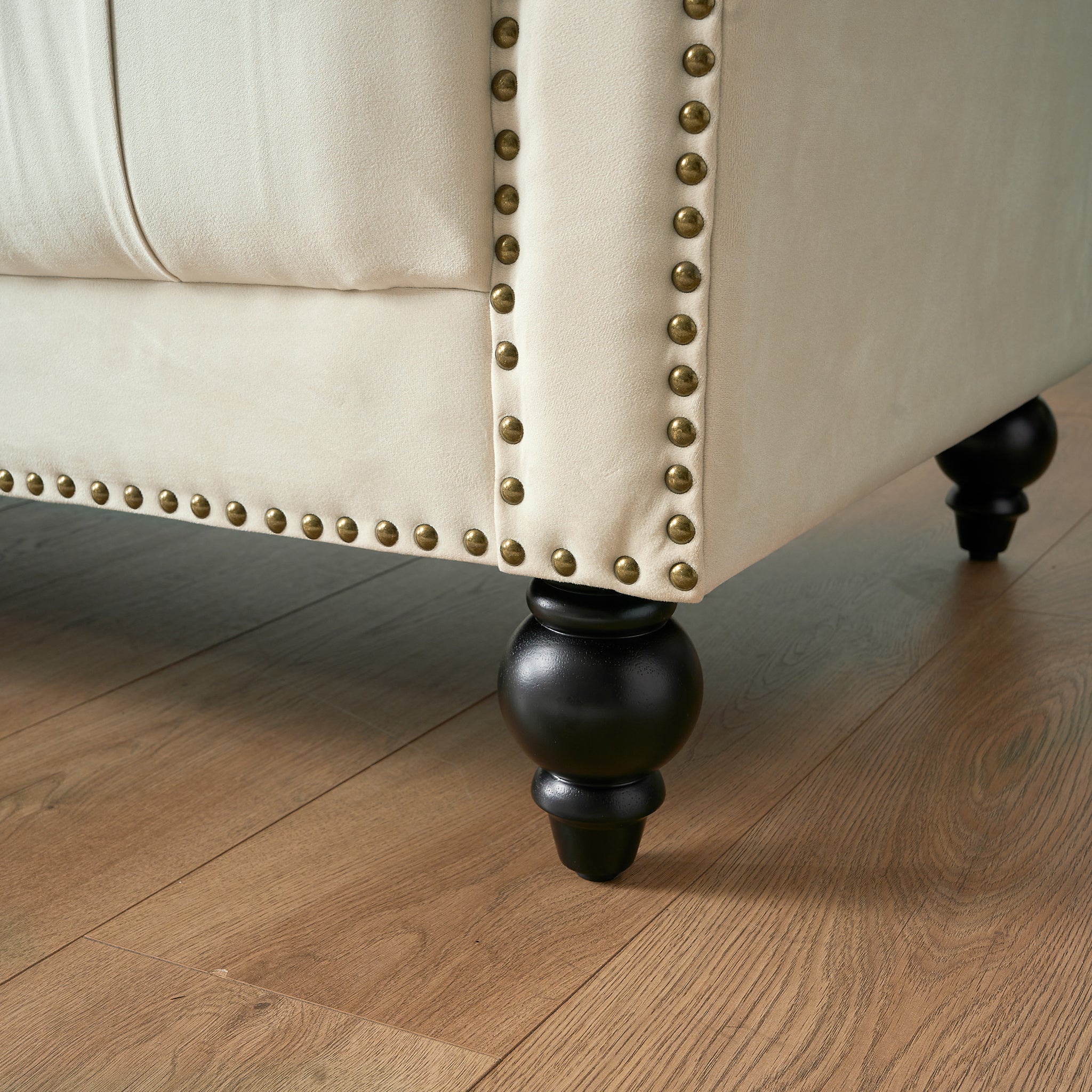 Cambridge Velvet Chesterfield Sofa Suite - Cream