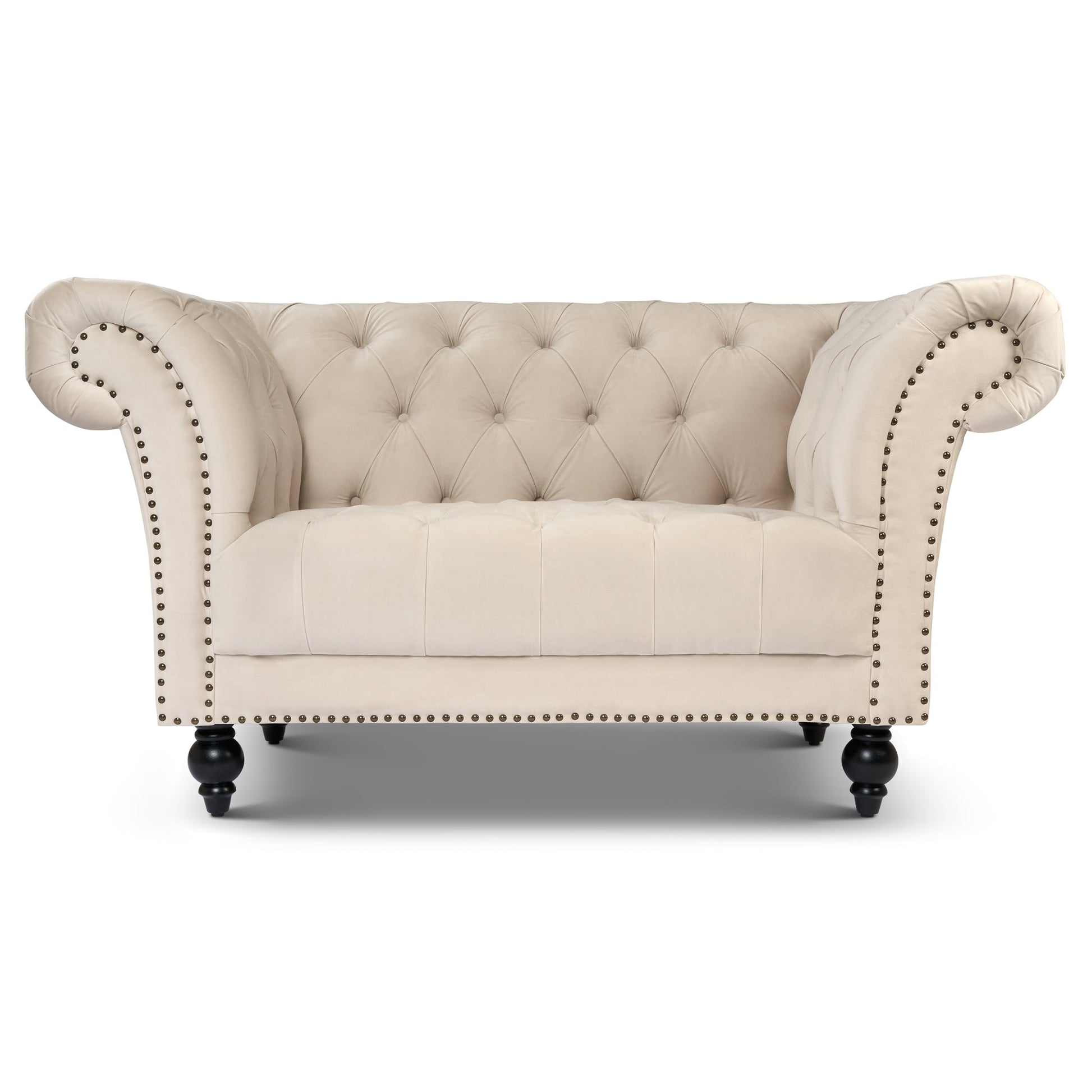 Cambridge Velvet Chesterfield Sofa Suite - Cream Bargainia