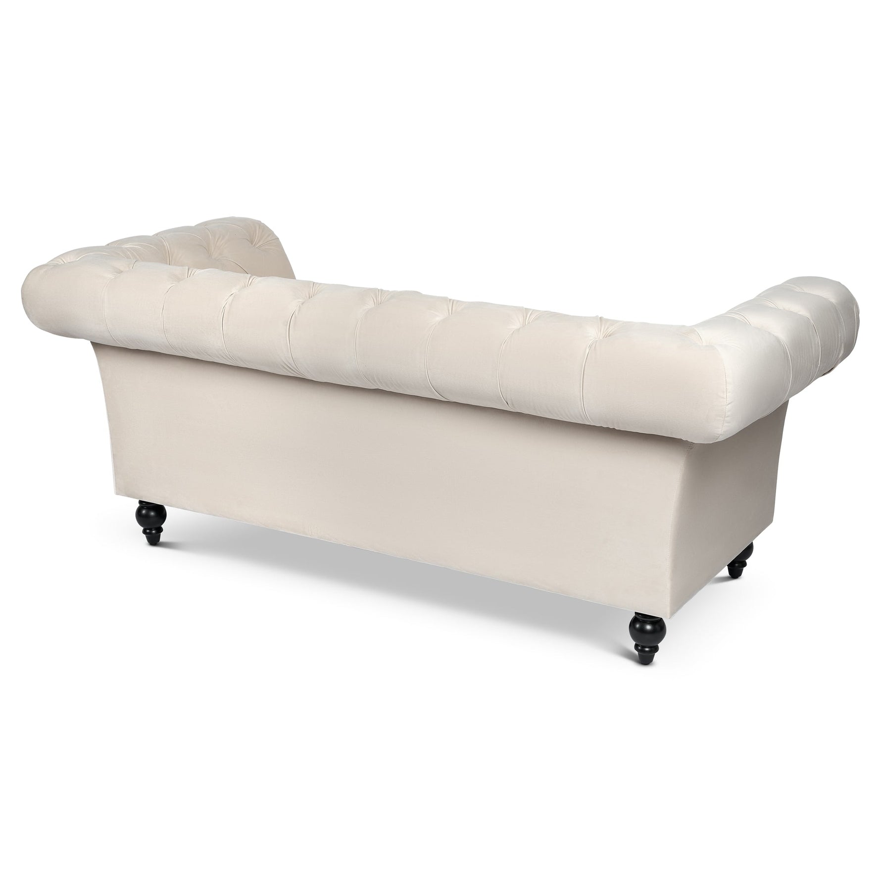 Cambridge Velvet Chesterfield Three Seater Sofa - Cream - Bargainia.com - 