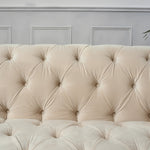 Cambridge Velvet Chesterfield Two Seater Sofa - Cream - Bargainia.com - 