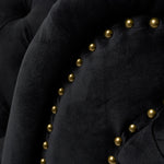 Cambridge Velvet Chesterfield Two & Three Seater Sofa Set - Black - Bargainia.com - 