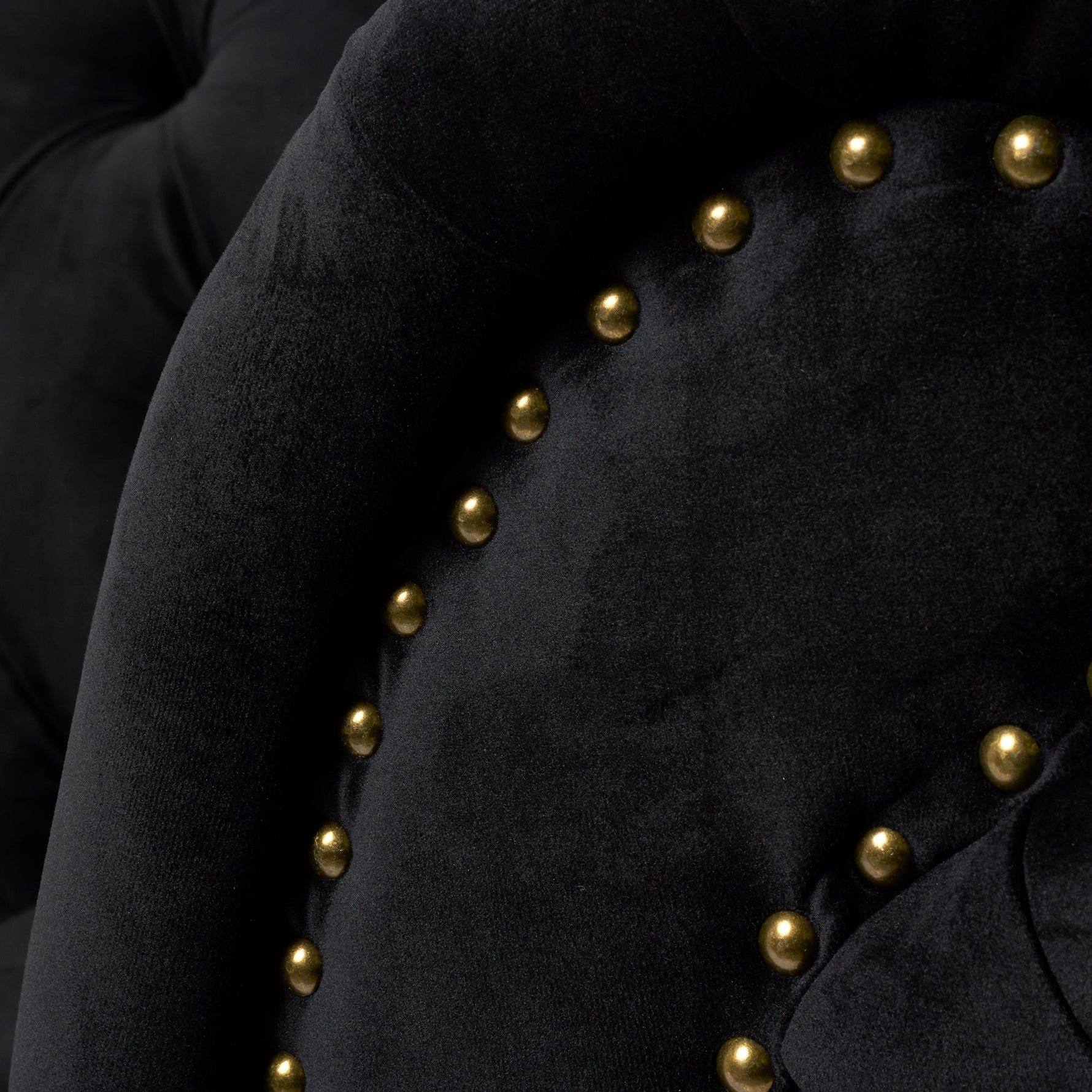 Cambridge Velvet Chesterfield Two & Three Seater Sofa Set - Black - Bargainia.com - 