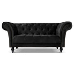 Cambridge Velvet Chesterfield Two & Three Seater Sofa Set - Black - Bargainia.com - 