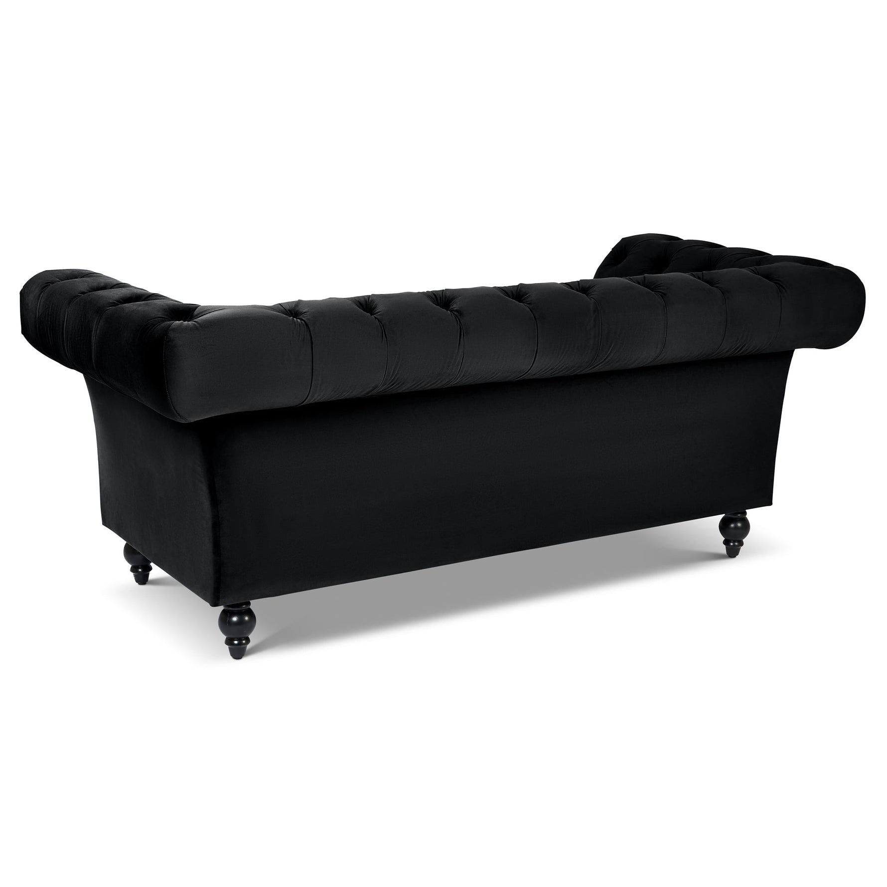 Cambridge Velvet Chesterfield Two & Three Seater Sofa Set - Black - Bargainia.com - 