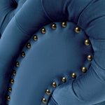 Cambridge Velvet Chesterfield Two & Three Seater Sofa Set - Blue - Bargainia.com - 