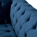 Cambridge Velvet Chesterfield Two & Three Seater Sofa Set - Blue - Bargainia.com - 