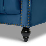 Cambridge Velvet Chesterfield Two & Three Seater Sofa Set - Blue - Bargainia.com - 