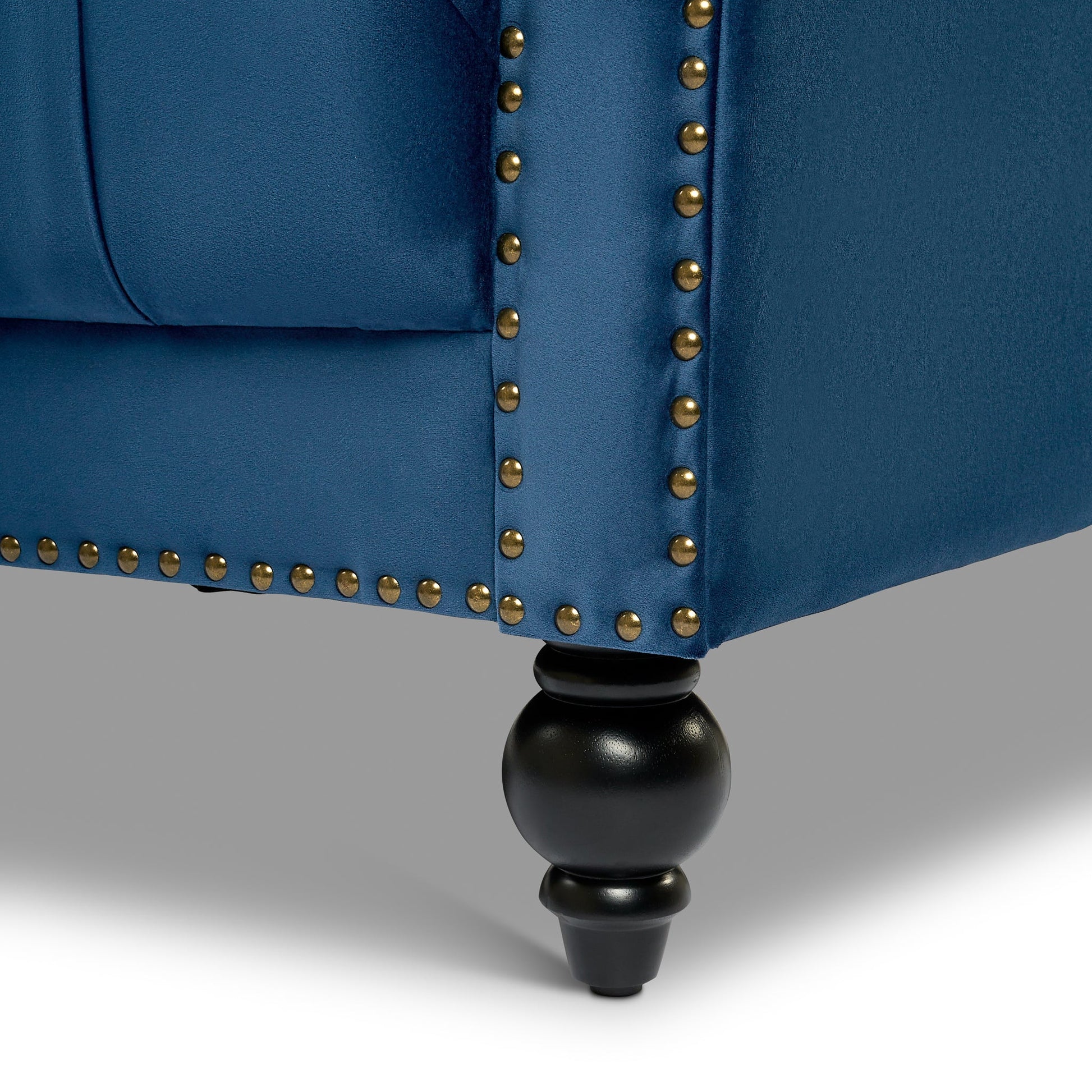 Cambridge Velvet Chesterfield Two & Three Seater Sofa Set - Blue Bargainia