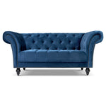 Cambridge Velvet Chesterfield Two & Three Seater Sofa Set - Blue - Bargainia.com - 