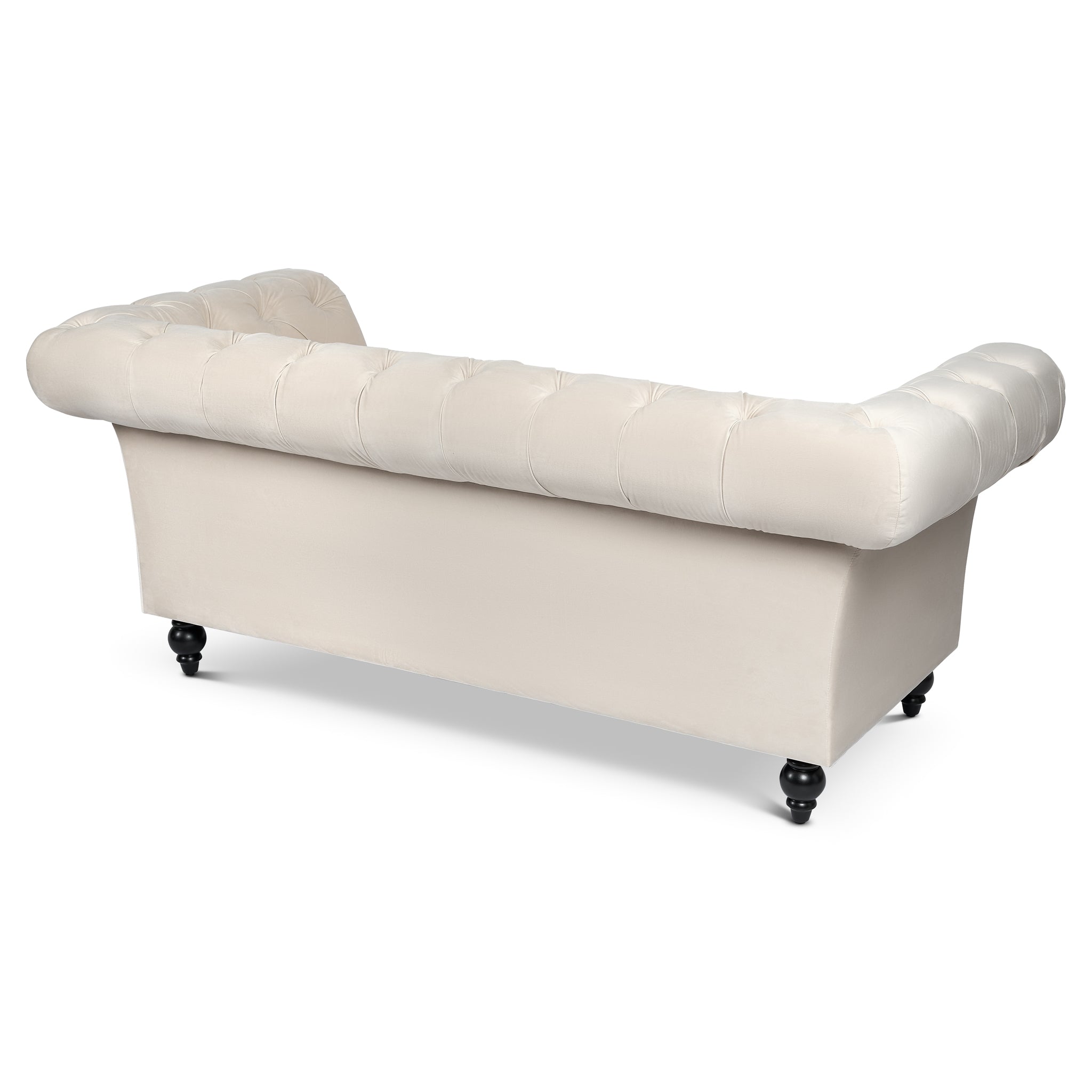Cambridge Velvet Chesterfield Two & Three Seater Sofas Cream - Bargainia