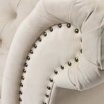 Cambridge Velvet Chesterfield Two & Three Seater Sofas Cream - Bargainia