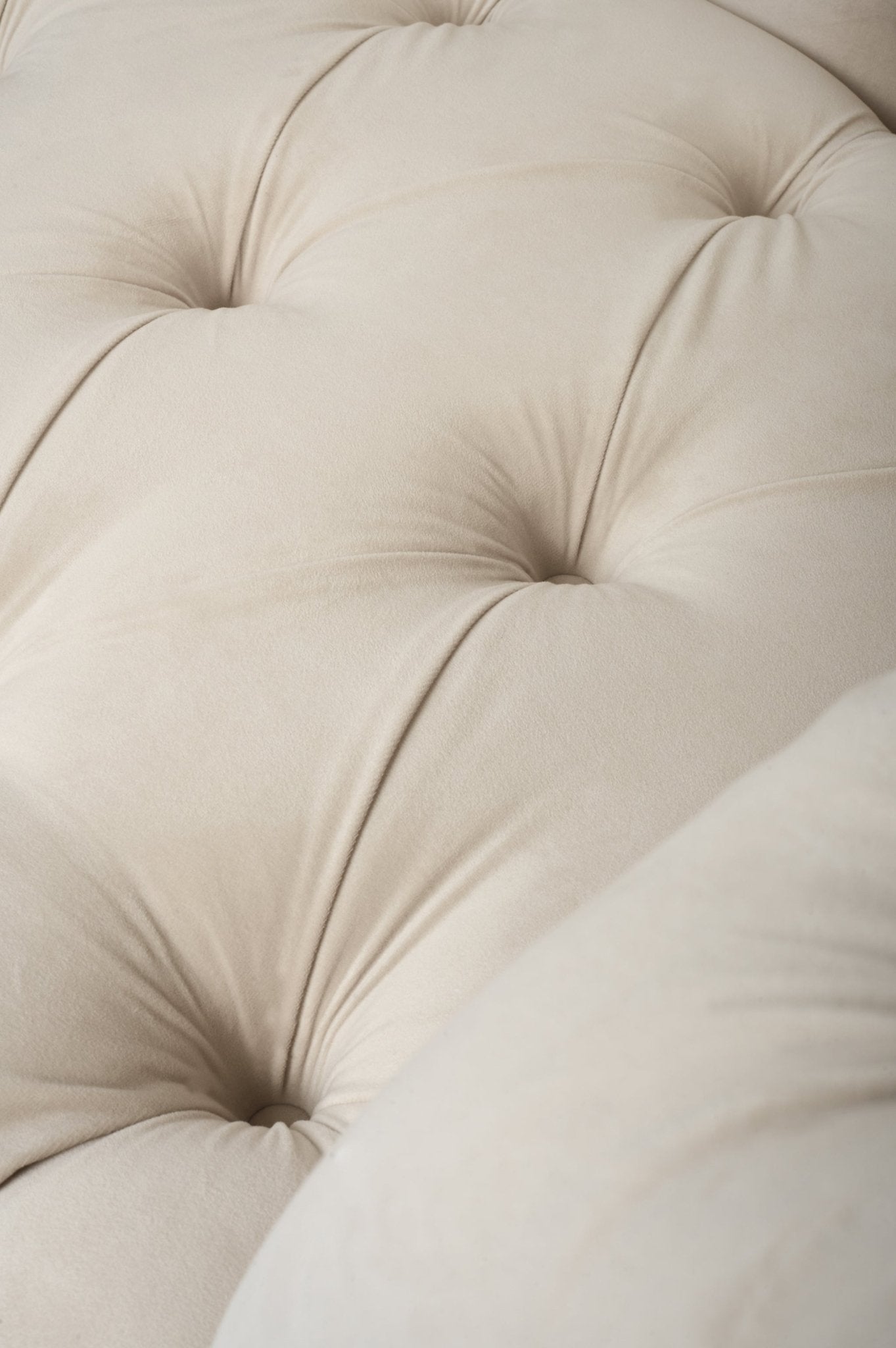 Cambridge Velvet Chesterfield Two & Three Seater Sofas Cream - Bargainia