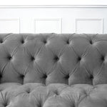 Cambridge Velvet Chesterfield Two & Three Seater Sofa Set - Grey - Bargainia.com - 