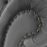 Cambridge Velvet Chesterfield Two & Three Seater Sofa Set - Grey - Bargainia.com - 