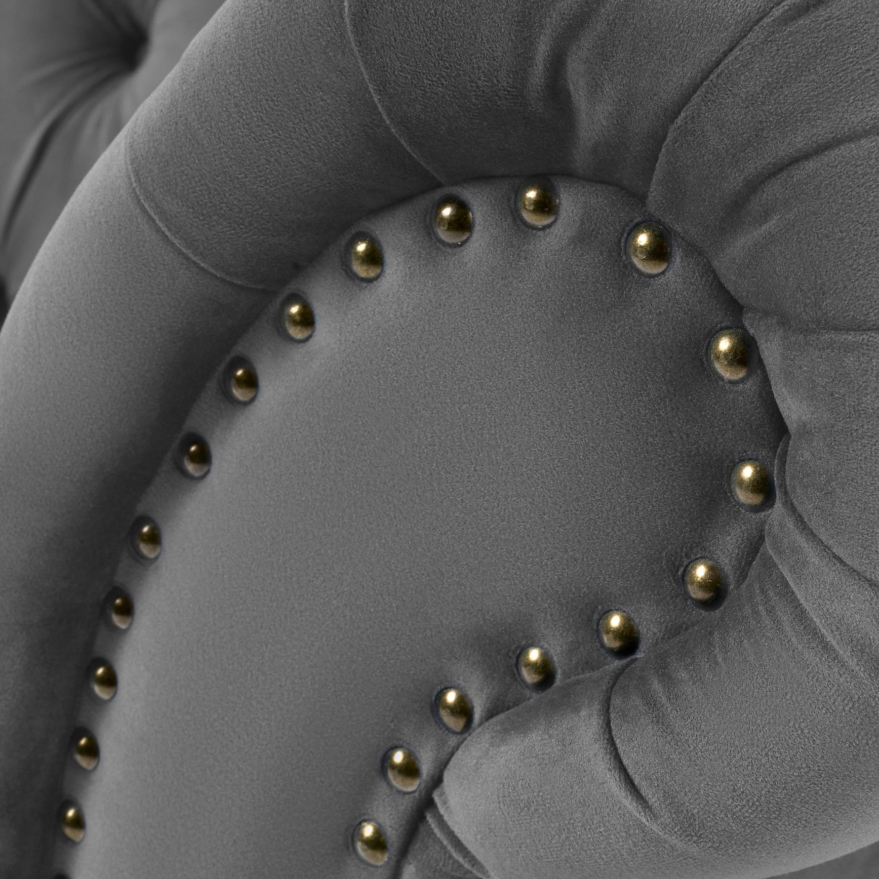 Cambridge Velvet Chesterfield Two & Three Seater Sofa Set - Grey - Bargainia.com - 