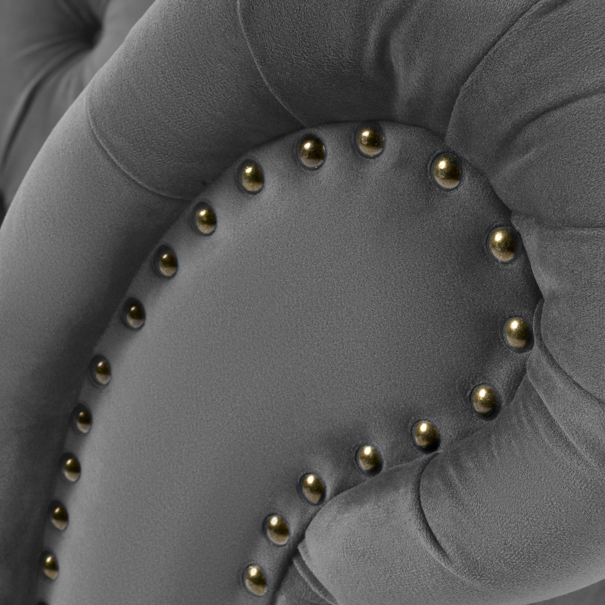 Cambridge Velvet Chesterfield Three Seater Sofa - Grey Bargainia