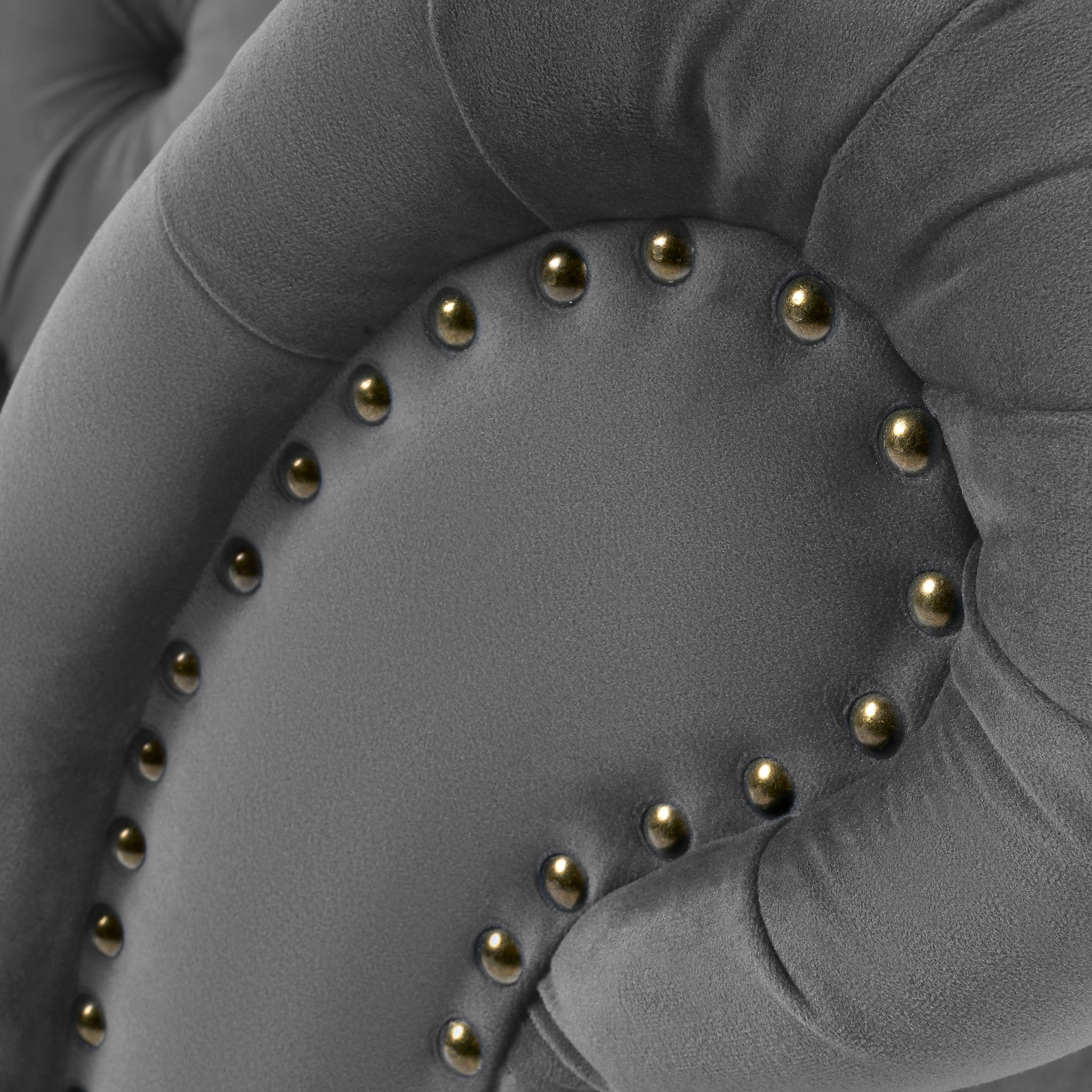 Cambridge Velvet Chesterfield Three Seater Sofa - Grey Bargainia