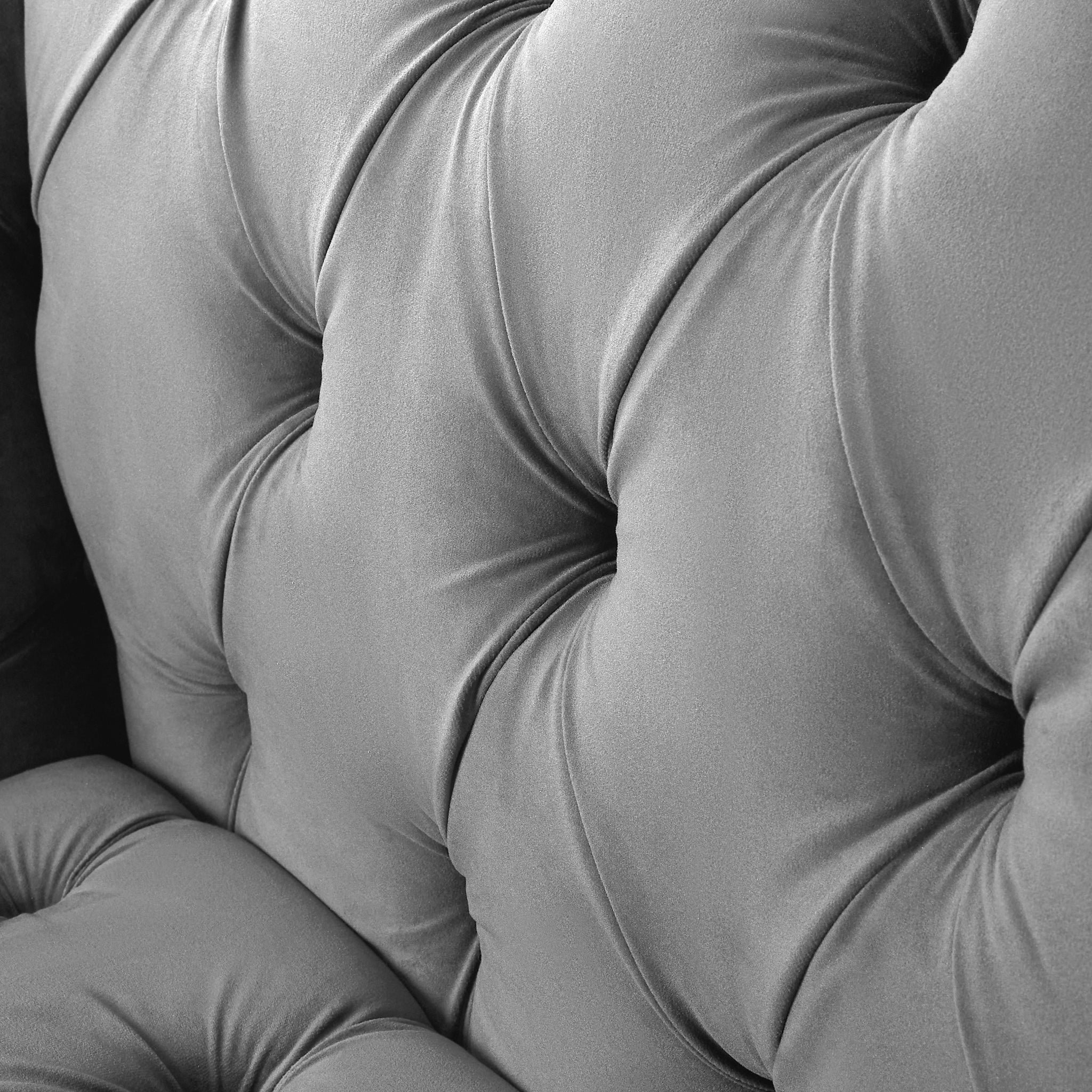 Cambridge Velvet Chesterfield Three Seater Sofa - Grey Bargainia