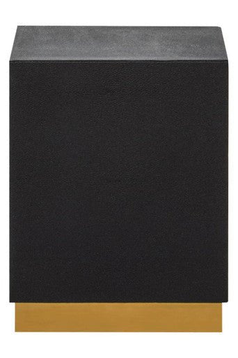 Cardoba Square Black Shagreen Effect Side Table and Stool - Bargainia.com - 5018705972169