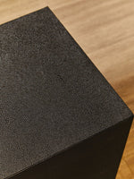 Cardoba Square Black Shagreen Effect Side Table and Stool - Bargainia.com - 5018705972169