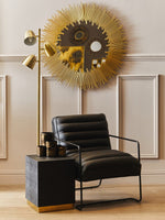 Cardoba Square Black Shagreen Effect Side Table and Stool - Bargainia.com - 5018705972169