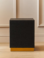 Cardoba Square Black Shagreen Effect Side Table and Stool - Bargainia.com - 5018705972169