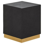 Cardoba Square Black Shagreen Effect Side Table and Stool - Bargainia.com - 5018705972169